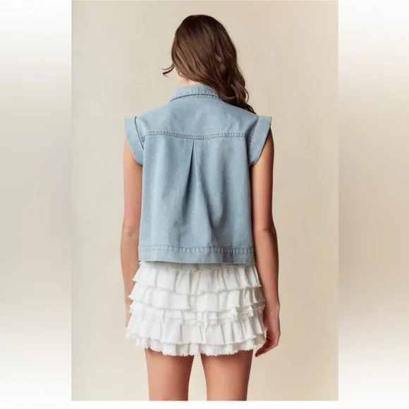 NEW Rareraw Blue Denim Vest for Women NWOT Size Small - Picture 3 of 4
